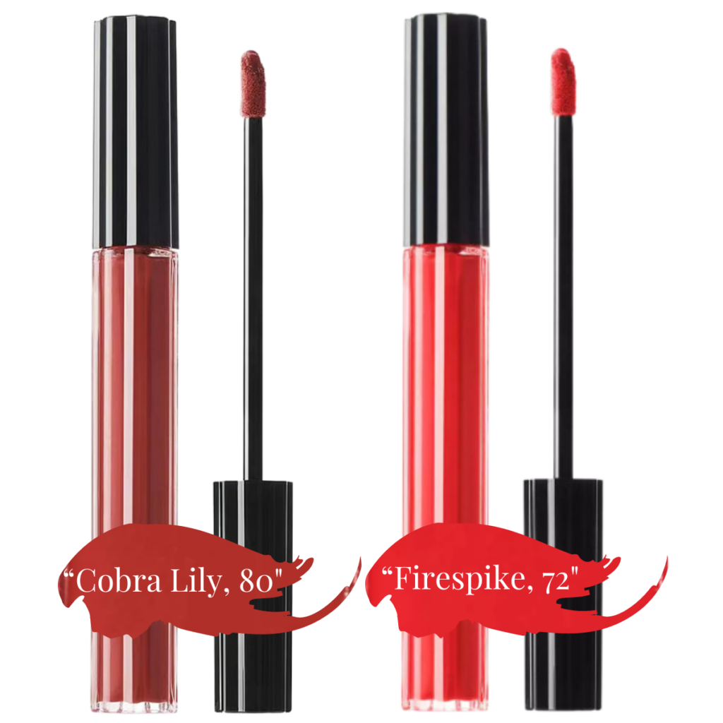 KVD
Everlasting Hyperlight Transfer-Proof Liquid Lipstick "Cobra Lily 80" og "Firespike 72"